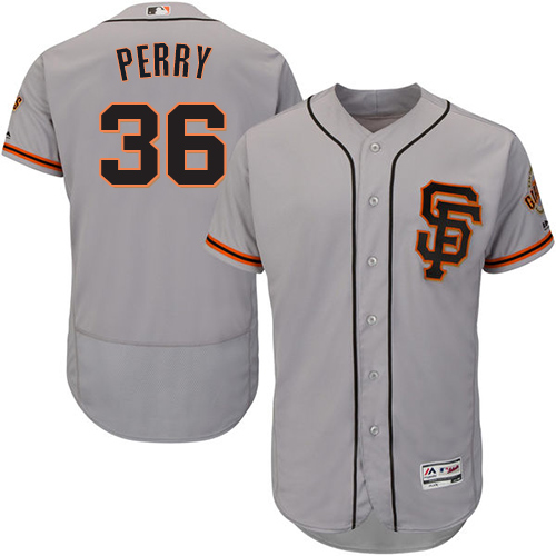 Giants #36 Gaylord Perry Grey Flexbase Authentic Collection Road 2 Stitched MLB Jersey